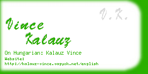 vince kalauz business card